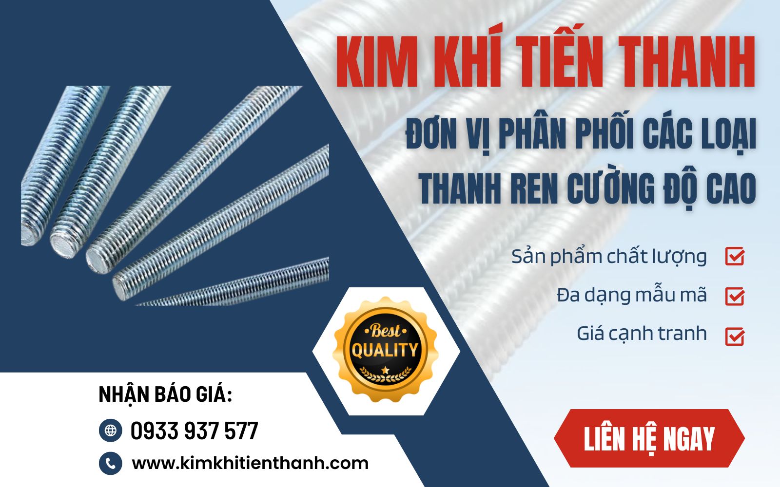 Kim Khí Tiến Thành đơn vị cung cấp ty ren cường độ cao theo yêu cầu